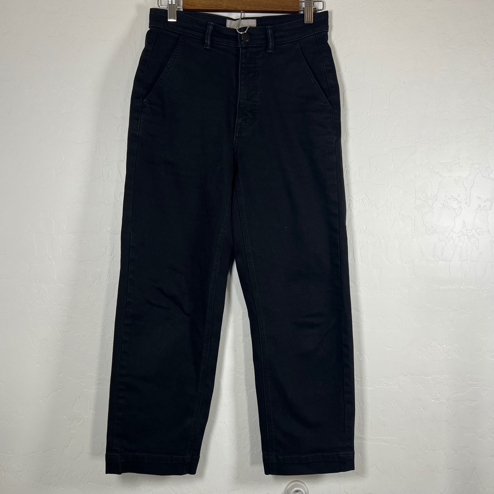 Everlane The Straight Leg Crop Pants Black High Rise Utility Size 2 Regular